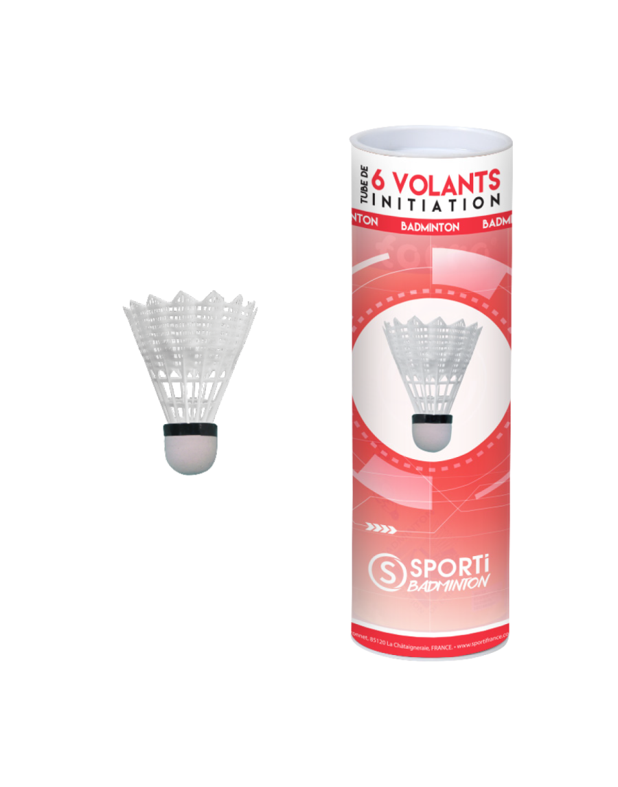 Tube of 6 foam base shuttlecocks for introduction
