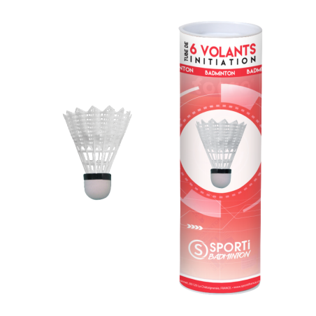 Tube of 6 foam base shuttlecocks for introduction