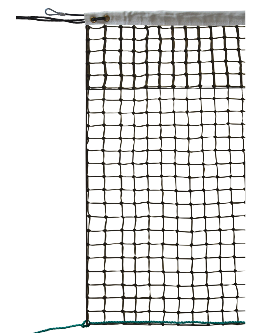 Tennis net Braided PE, 110 mm woven, coated steel cable