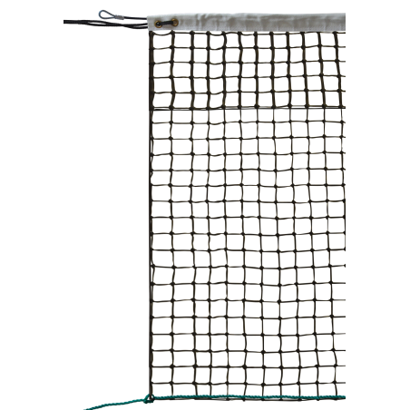 Tennis net Braided PE, 110 mm woven, coated steel cable