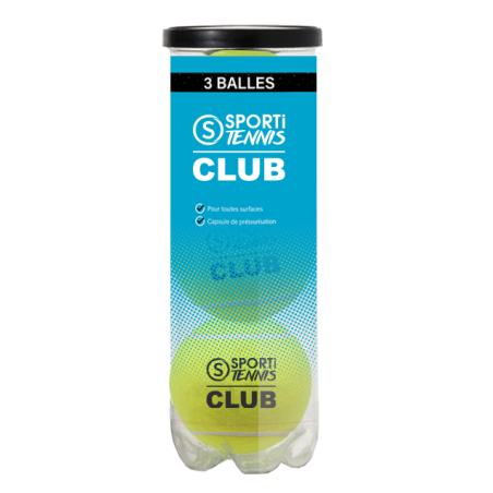 Tube of 3 training tennis balls