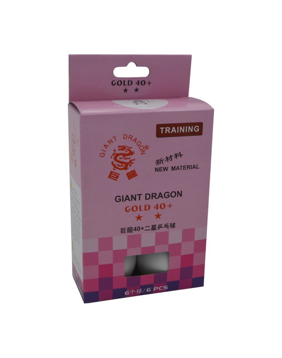Box of 6 white ping-pong balls