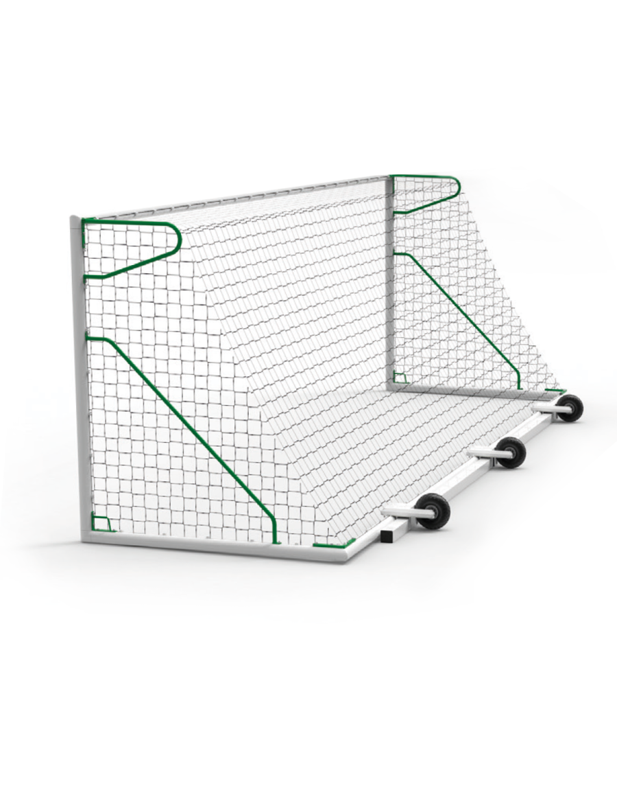 2 retractable wheels moving system for weighted goals