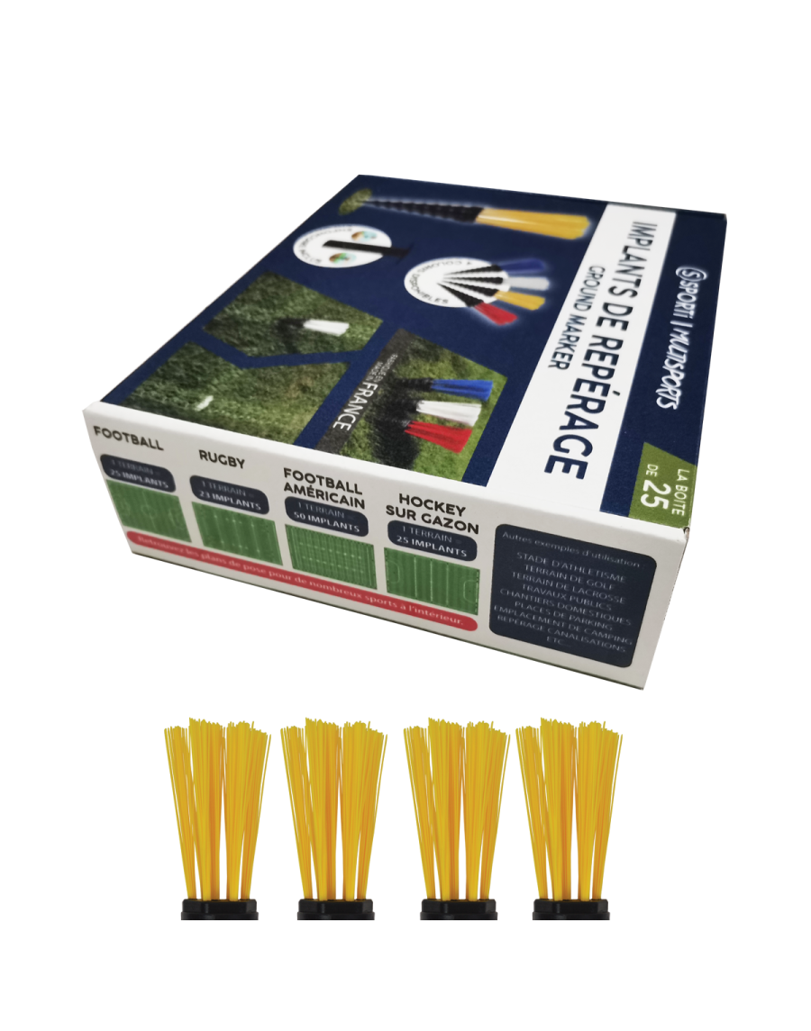 Box of 25 grass implants  + dibble SPORTI
