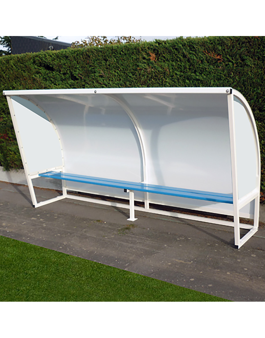 Galvanised steel team shelter white laminated 2m high