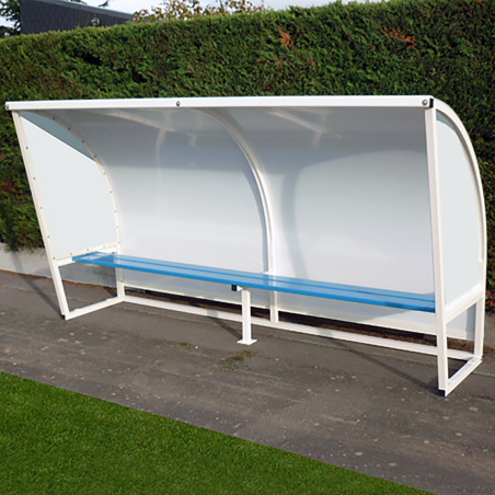 Galvanised steel team shelter white laminated 2m high