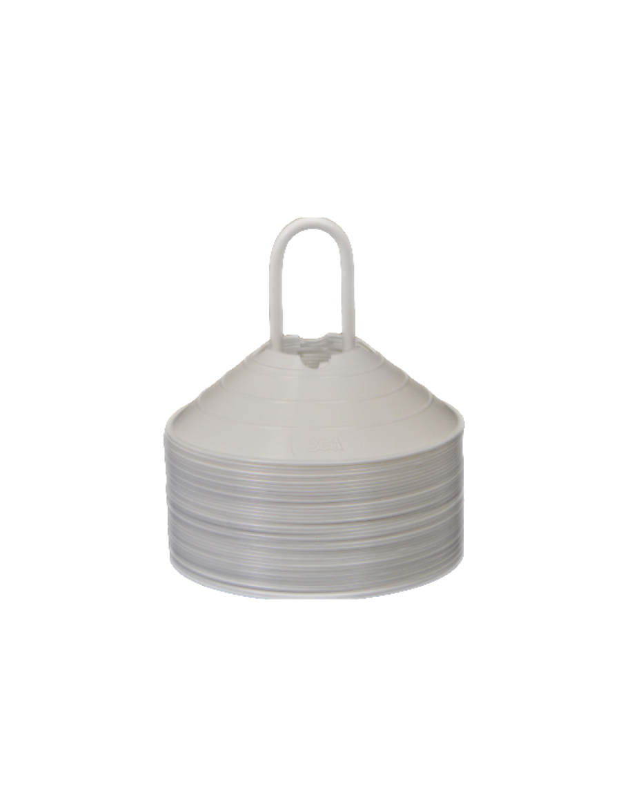 Extra-flexible markers cones with notches White (set of 40)