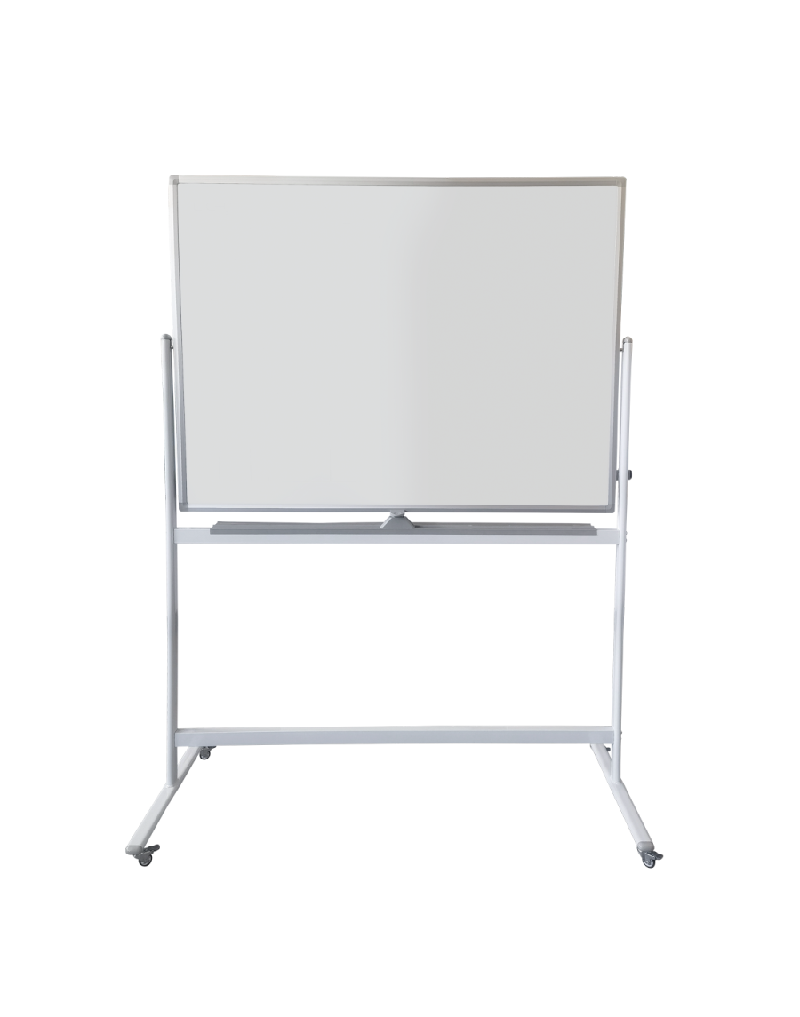 Pivotable whiteboard on wheels