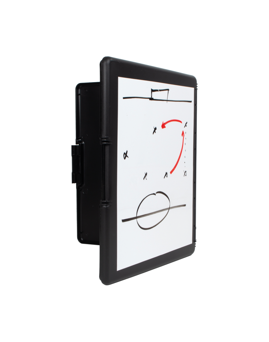 Rigid document holder with dry-erasable surface 