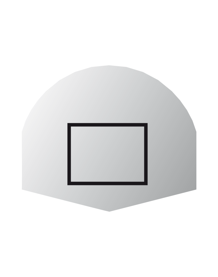 Half-moon polyester basketball backboard (unit)