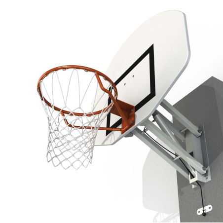 Wall-mounted basketball goal height-adjustable rectangular (unit)