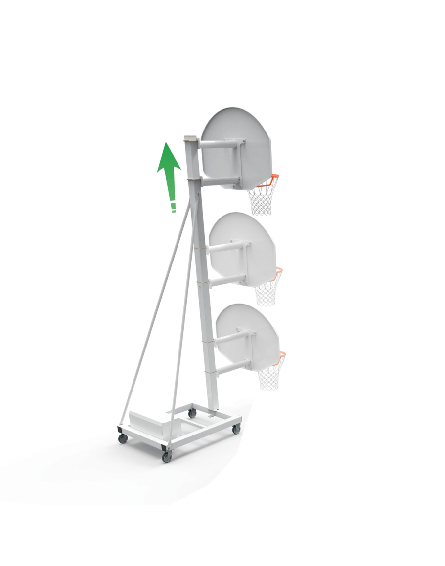 Fixed basketball backboard 3.05 m height 0.60 offset (Unit)