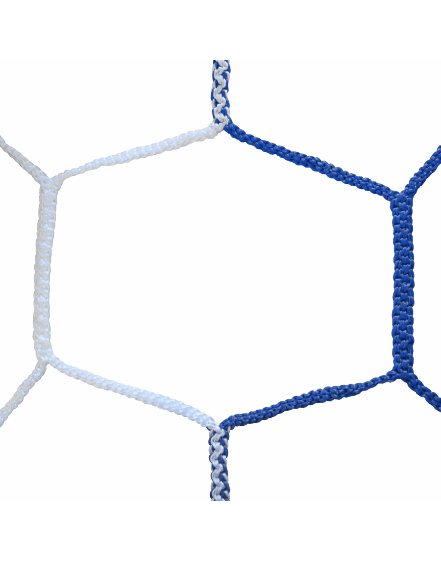 Football net for 11 two-coloured, honeycomb