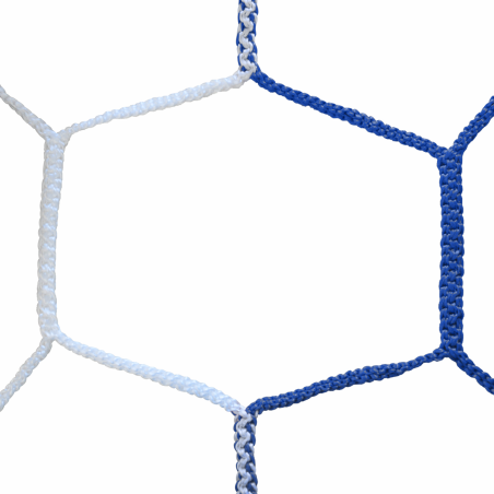 Football net for 11 two-coloured, honeycomb