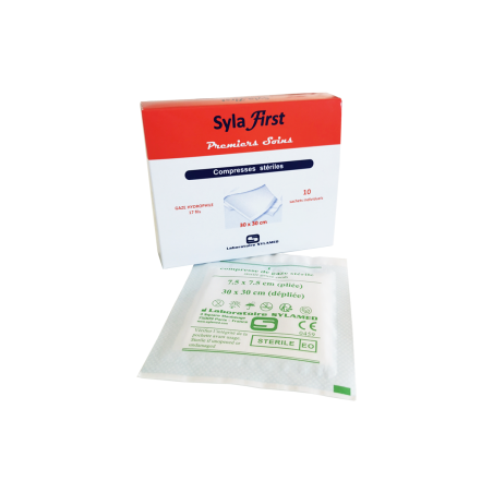 Set of 10 sterile compresses