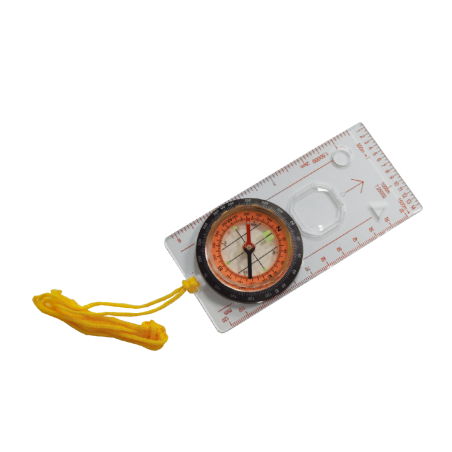 Compass with magnifying glass