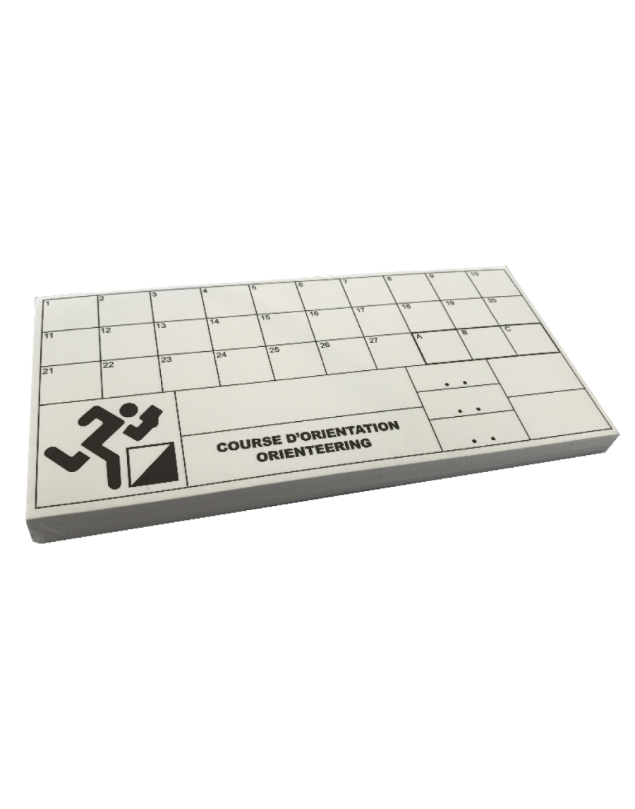 Set of 50 white tearproof control orienteering cards