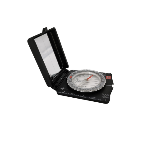 Compass with sighting mirror + sighting hole