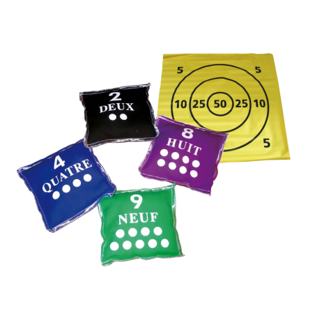 Beginner kit target 1 m x 1 m + set of 10 numbered bags