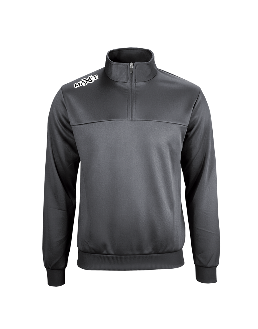 Training top con zip a mezza altezza in POLYSOFT 100% Polyester 220 g/m². Alta elasticità e comfort.
