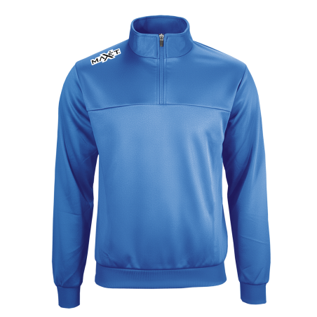 Training top con zip a mezza altezza in POLYSOFT 100% Polyester 220 g/m². Alta elasticità e comfort.