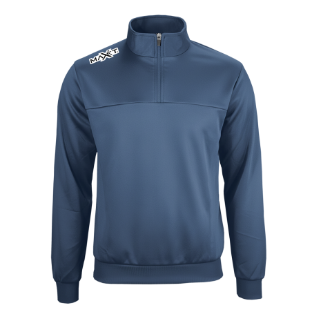 Training top con zip a mezza altezza in POLYSOFT 100% Polyester 220 g/m². Alta elasticità e comfort.