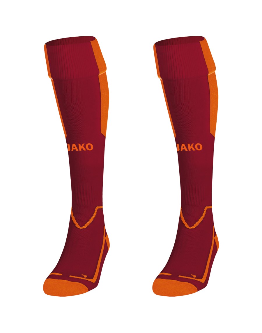 wine red/neon orange